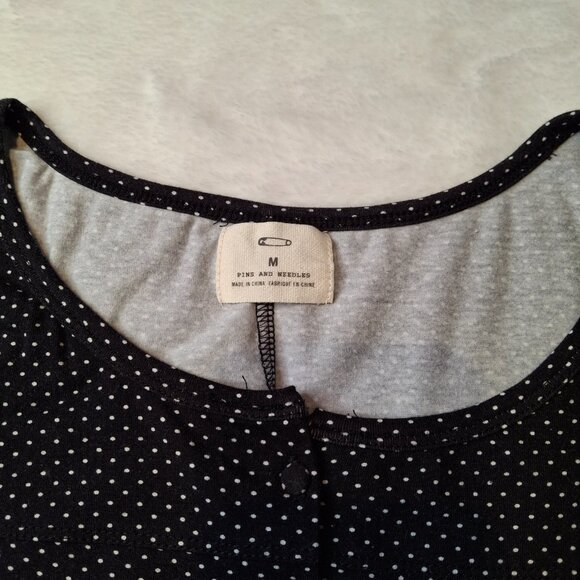Pins & Needles Polka Dot Crop Top Sz M Button Front Rockabilly Retro Pin Up - Picture 8 of 14